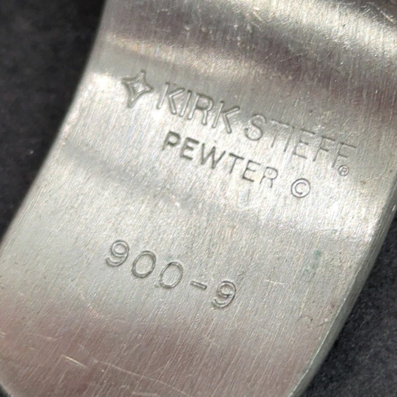 Vintage Fashion BRACELET Kirk Stieff Pewter Flower Aster Cuff Adjustable engrave