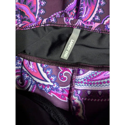 Lands' End purple paisley 10 D Bathing Suit 1 Pc. Dress Style Adjustable Straps