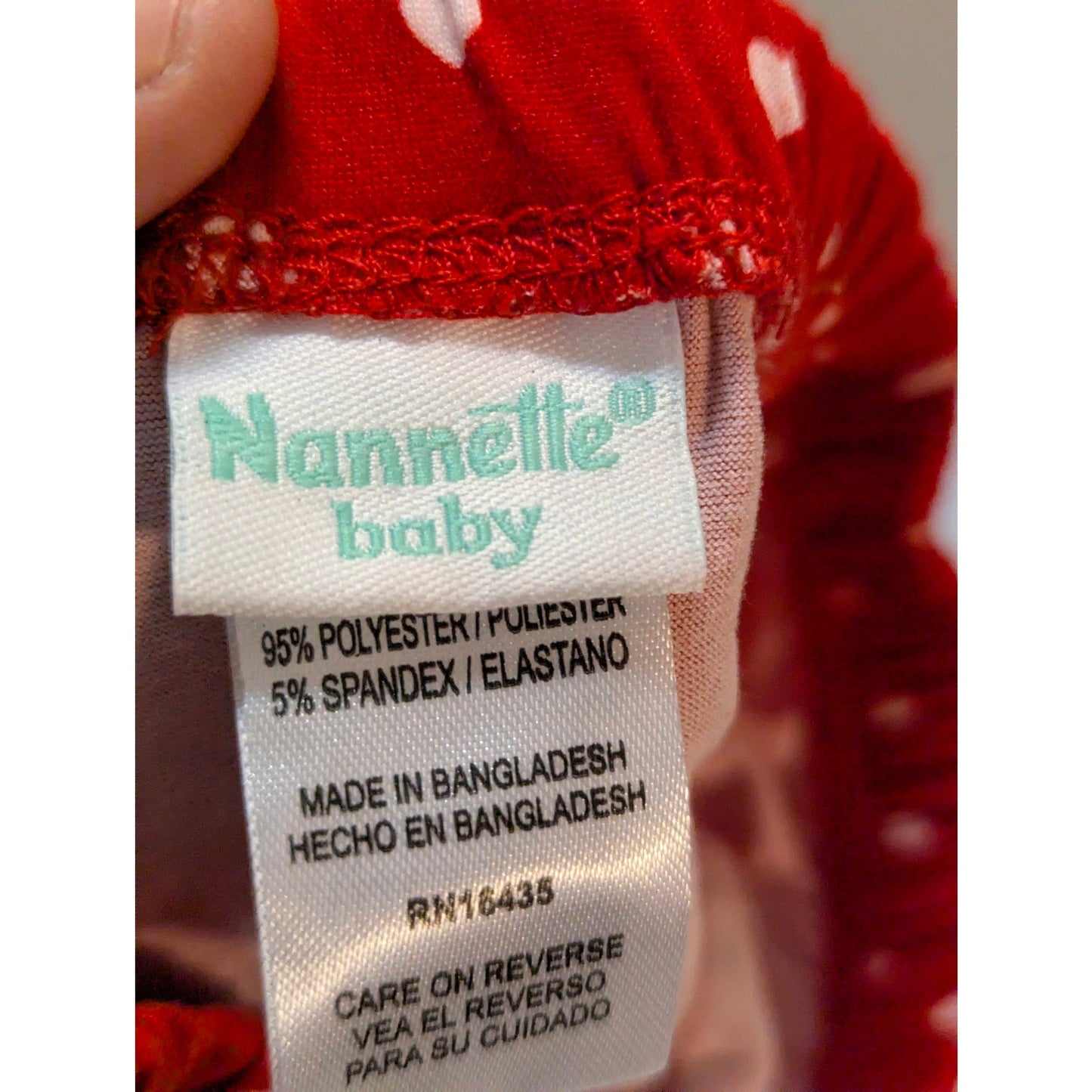 Nannette Baby Girls Red White Heart Print Bloomers 12M