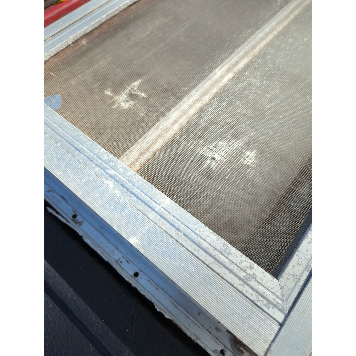 1976 Scotty Serro Camper ORIGINAL Window metal screen aluminum glass SIDE PANEL