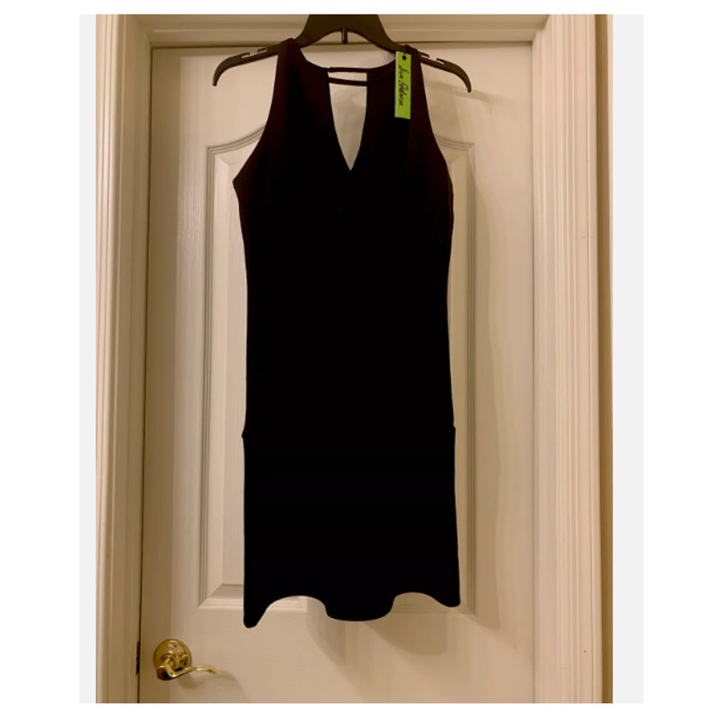 Sam Edelman Women’s Navy Cocktail Sleeveless Dress Size 12 Dark Navy Flounce NWT