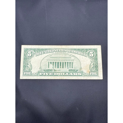 Paper Currency Bank Note USA Paper Money $5 Series 1963 Last of the RED SEALS