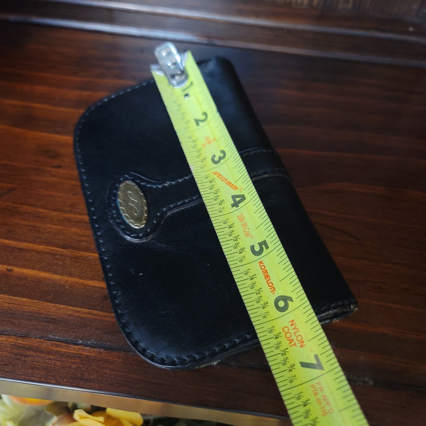 Vintage Axcess Black Leather Women's Flap Wallet Made in Italy
