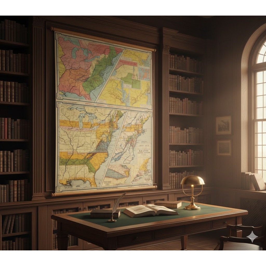 Denoyer Geppert Social Science School Roll Up Map Colonial Revolution 1960s