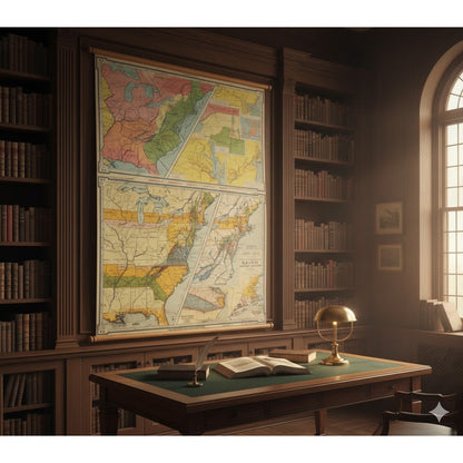 Denoyer Geppert Social Science School Roll Up Map Colonial Revolution 1960s