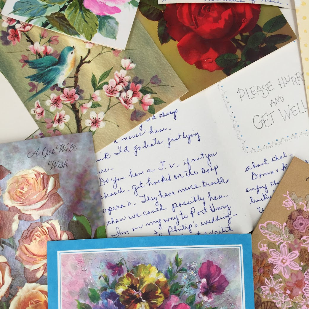 Vintage greeting Cards LOT ephemera Used 1970's GREAT Graphics Scrapbooking