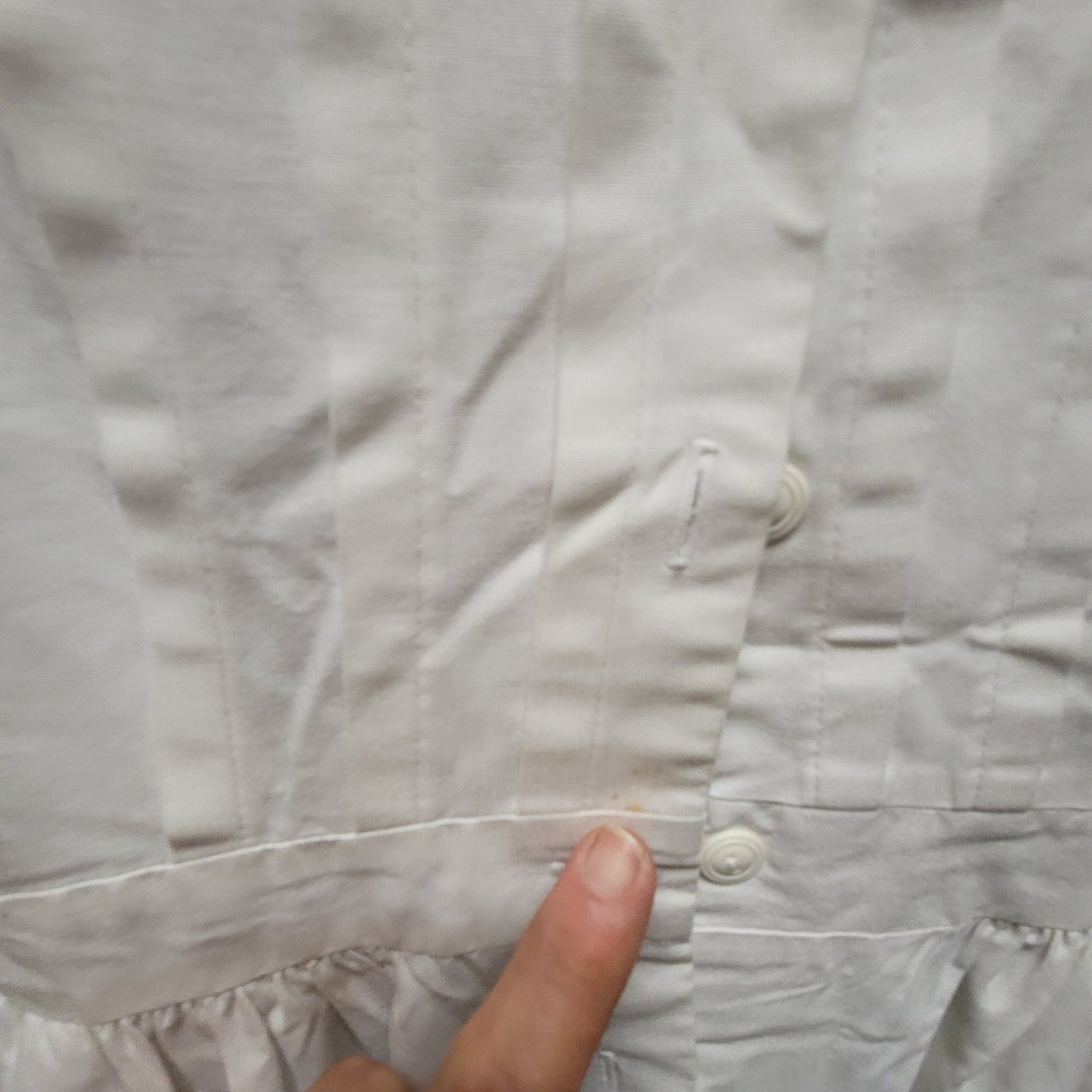 Crest Vintage White Cotton Blend Short Sleeve Nurse Uniform Dress 4 XS