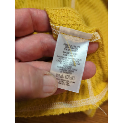 Socialite NWT Mustard Yellow Ribbed Racerback Tank Top Large Boho Festival Vibes
