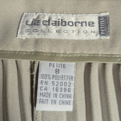 Vintage Liz Claiborne Gray Pleated Midi Skirt 8 Petite Quiet Luxury 90s Vintage