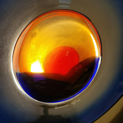 Oggetti Sunset Disc Light Murano Italy Art Glass MCM Table Raffaeli Cammozzo