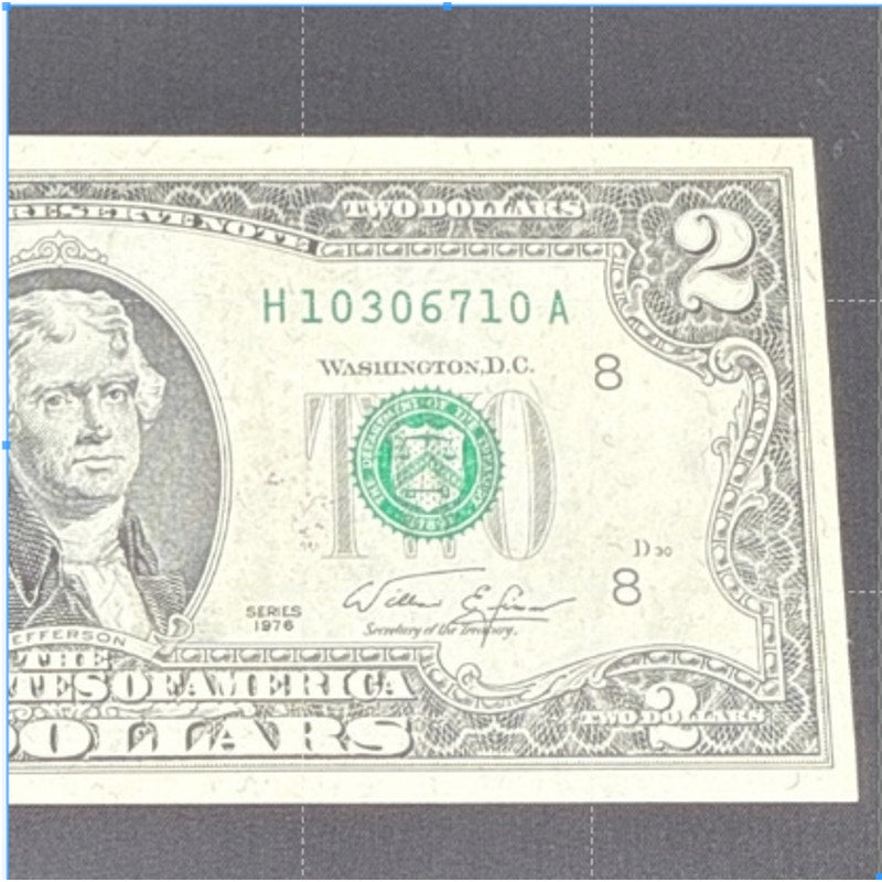 Paper Currency Bank Note USA Paper Money $2 Series 1976 First Day Issue April 13
