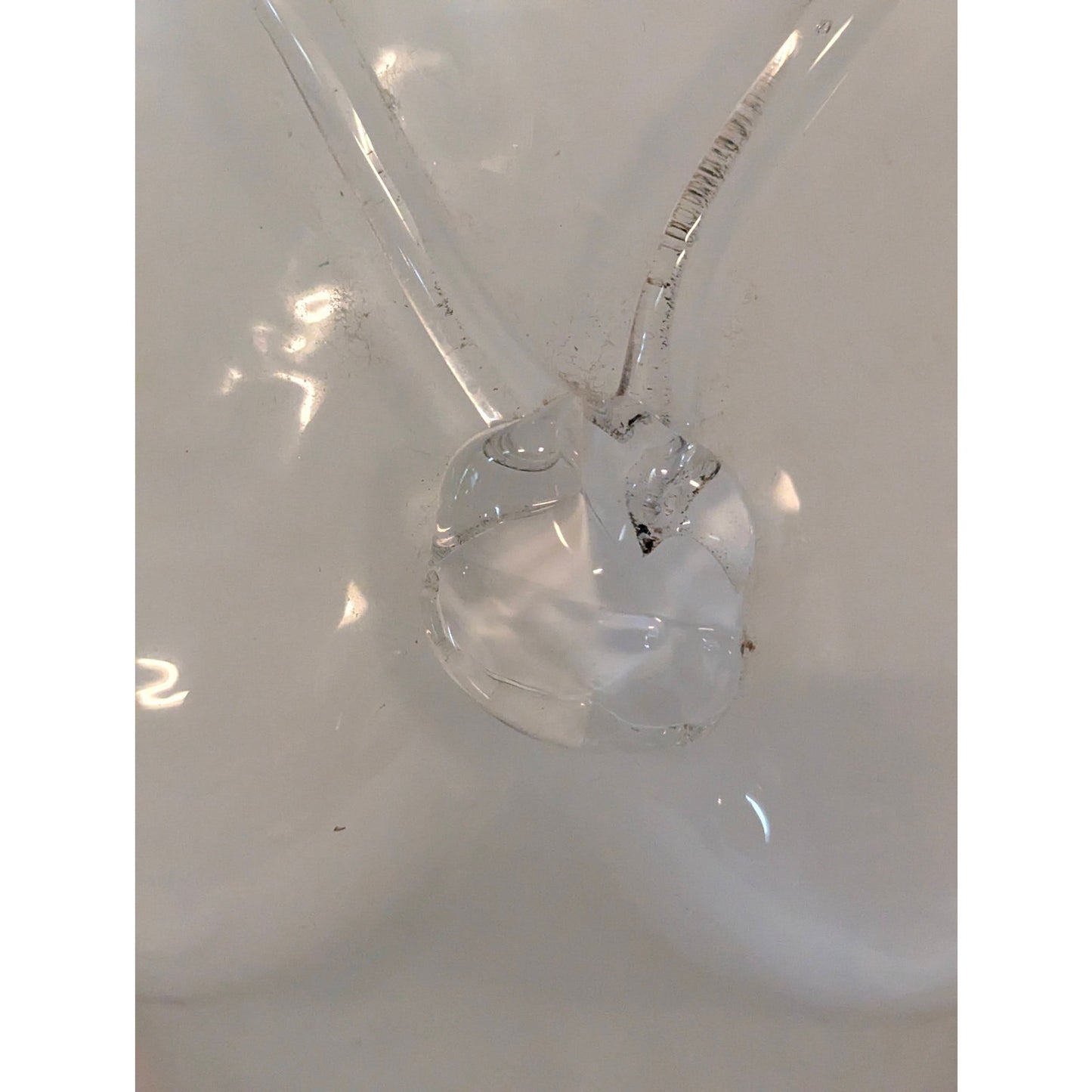 Vintage Y2K Frosted Glass Female Bust Torso Vase Clear Necklace Statue 10"