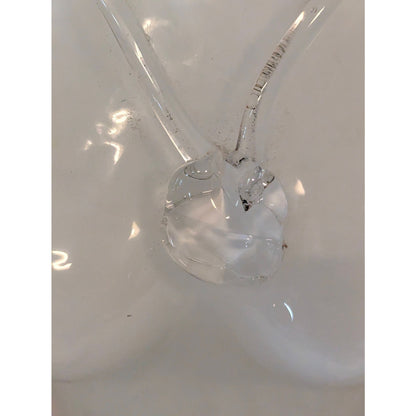 Vintage Y2K Frosted Glass Female Bust Torso Vase Clear Necklace Statue 10"