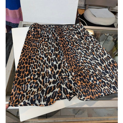Vintage Vanity Fair Leopard Slip Skirt Double Slit Retro Y2K Intimates Small