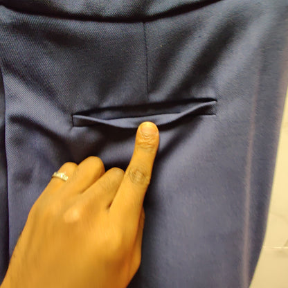Antonio Melani Royal Blue Wool Blend Side Zip Trousers Career Minimalist Slim 2