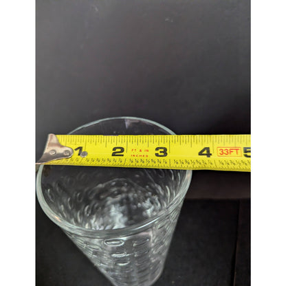 Vintage Mid-Century Bubble Anchor Hocking Clear Glass Tumblers Highball Set of 8