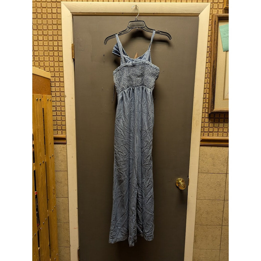Habitual Blue Jean stone washed denim romper Size 16 youth wide leg with pockets