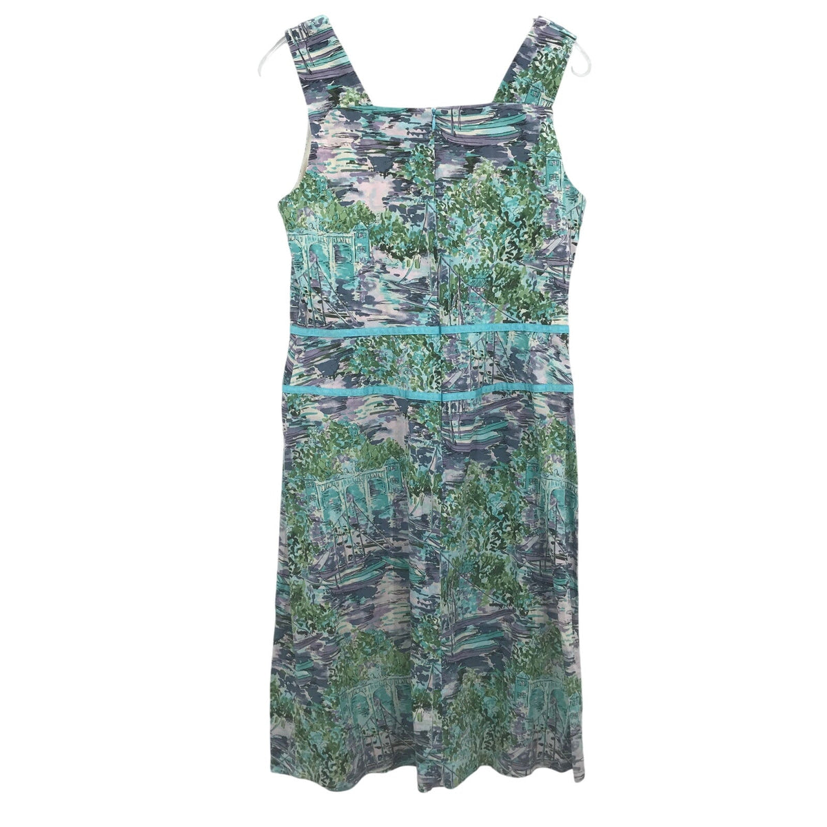 Rabbit Designs Watercolor Dress Sweetheart Neck Sleeveless Green Size 10