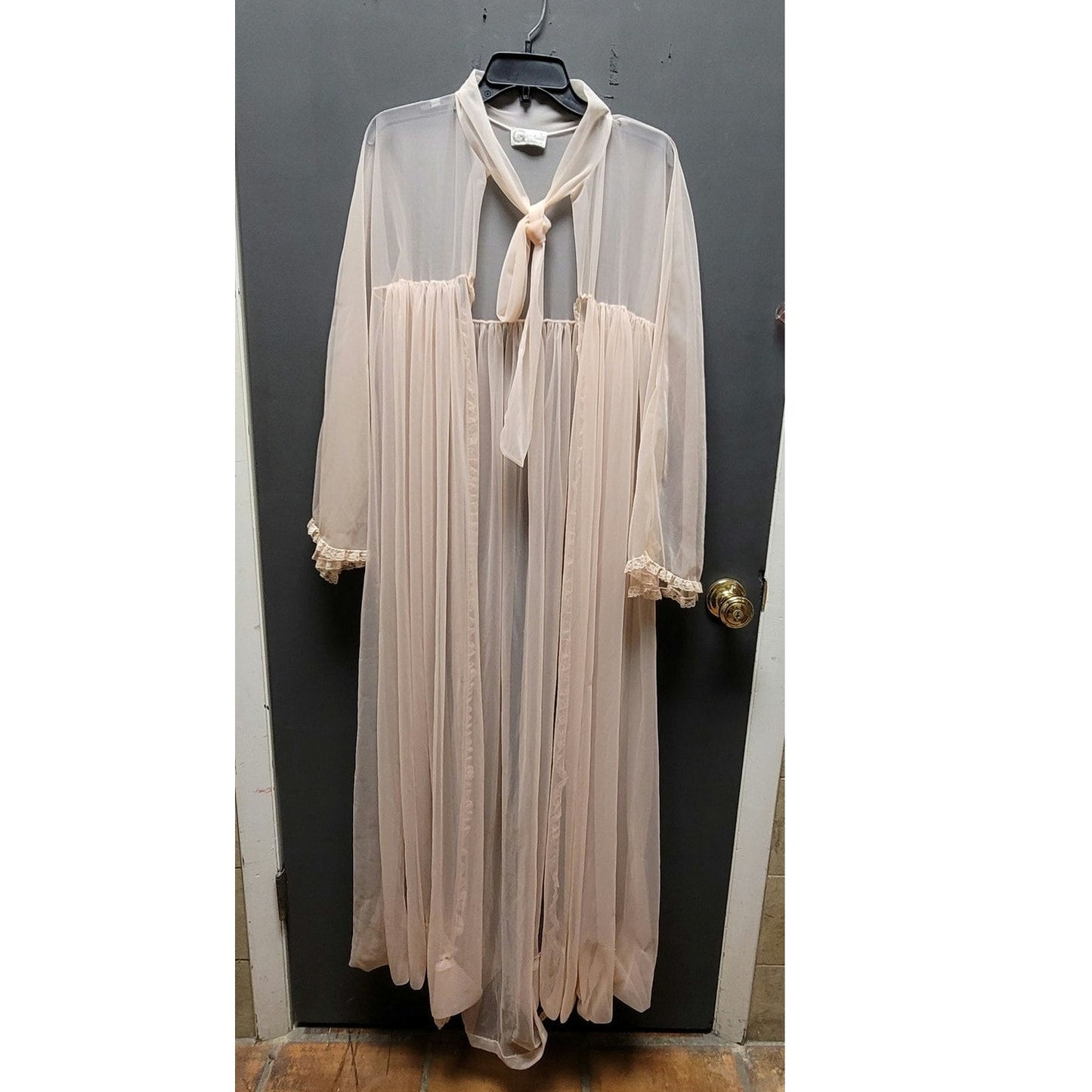 Cinandre' Medium Vintage Peignot pink Leisure Lingerie chiffon Sheer 50s Glam