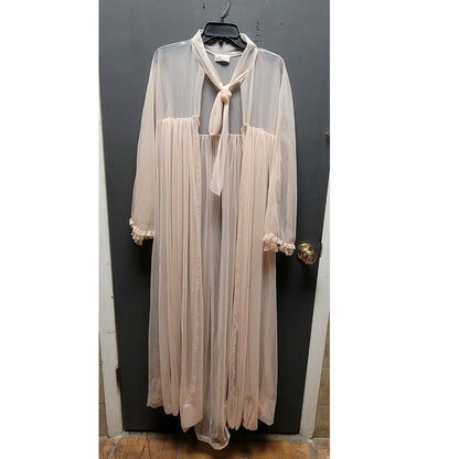 Cinandre' Medium Vintage Peignot pink Leisure Lingerie chiffon Sheer 50s Glam