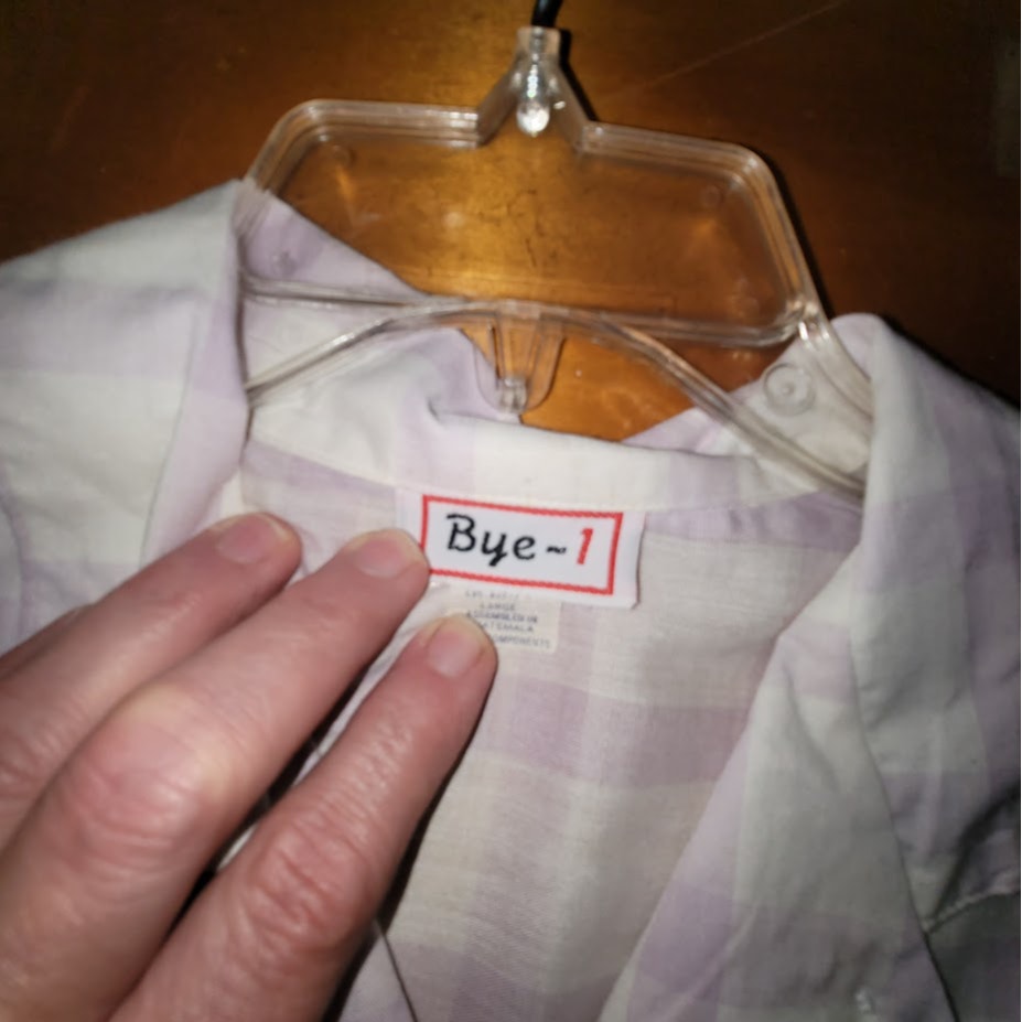 Vintage Purple Plaid Pockets Split Hem Shirt 70s Bye-Bye! Large Lightweight