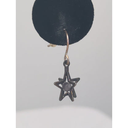 Vintage Y2K Celestial Star Fishhook Earrings Indie Sleaze Grunge Gothic Jewelry