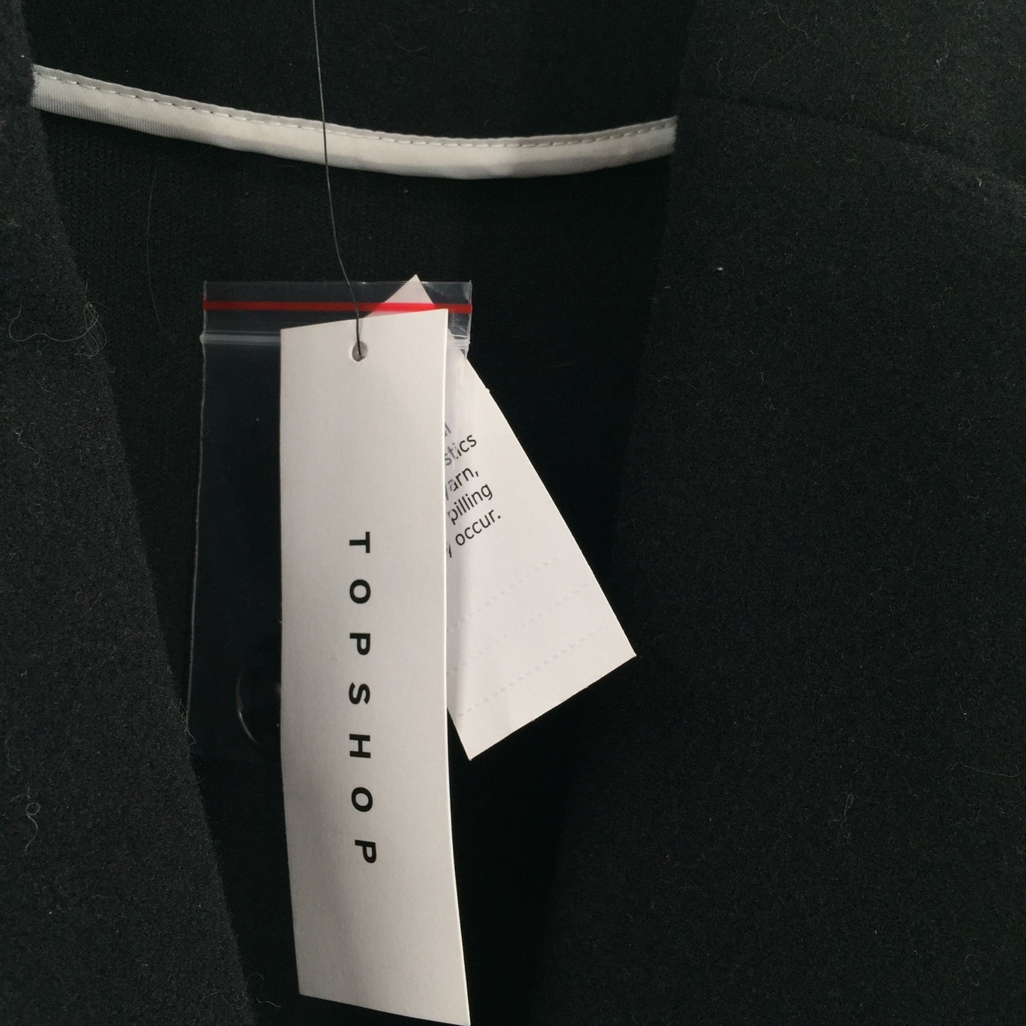 Topshop Longline Oversized Black Coat Pockets Snap Closure Womens Size 8 NEW