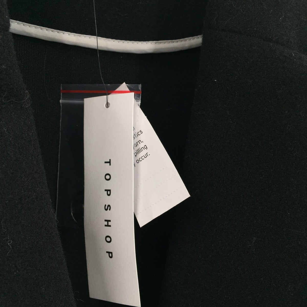 Topshop Longline Oversized Black Coat Pockets Snap Closure Womens Size 8 NEW