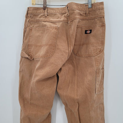 Dickies Stretch Denim Relaxed Fit Straight Leg Carpenter Pant Tan 38 X 32