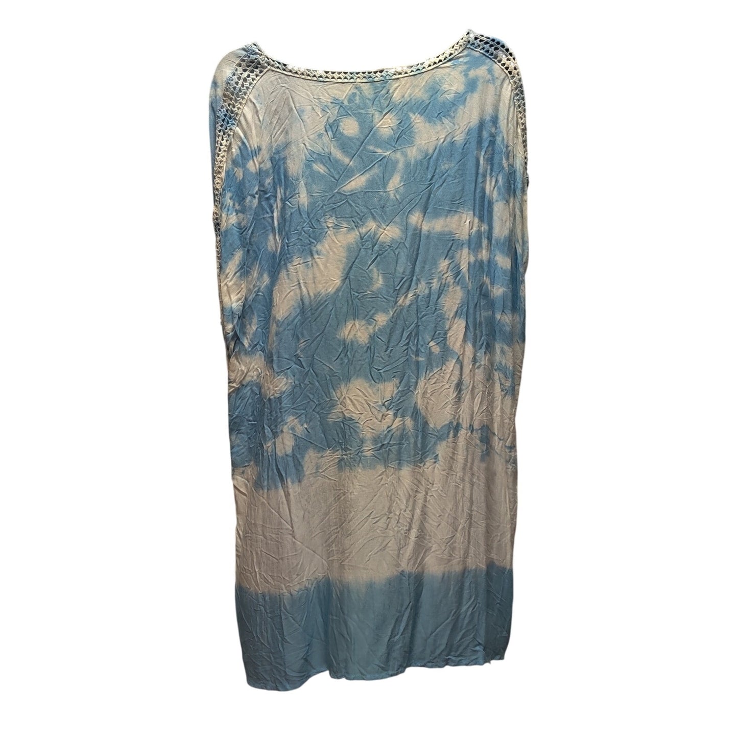 Raviya Blue & White Tie-Dye Swim Cover-Up Dress Extra Large Travel Resortwear
