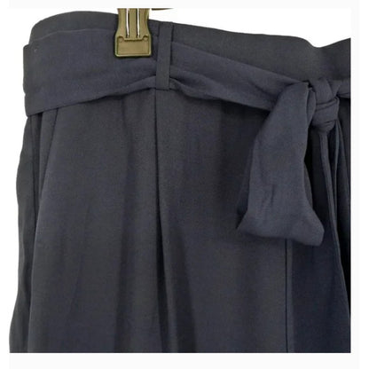 Halogen Tie Waist Twill cropped Length Dress Pants Small Navy Peacoat NWT