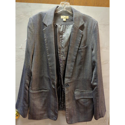 Passports Women's Grey Twill Blazer Large Classic Career Wear Pockets
