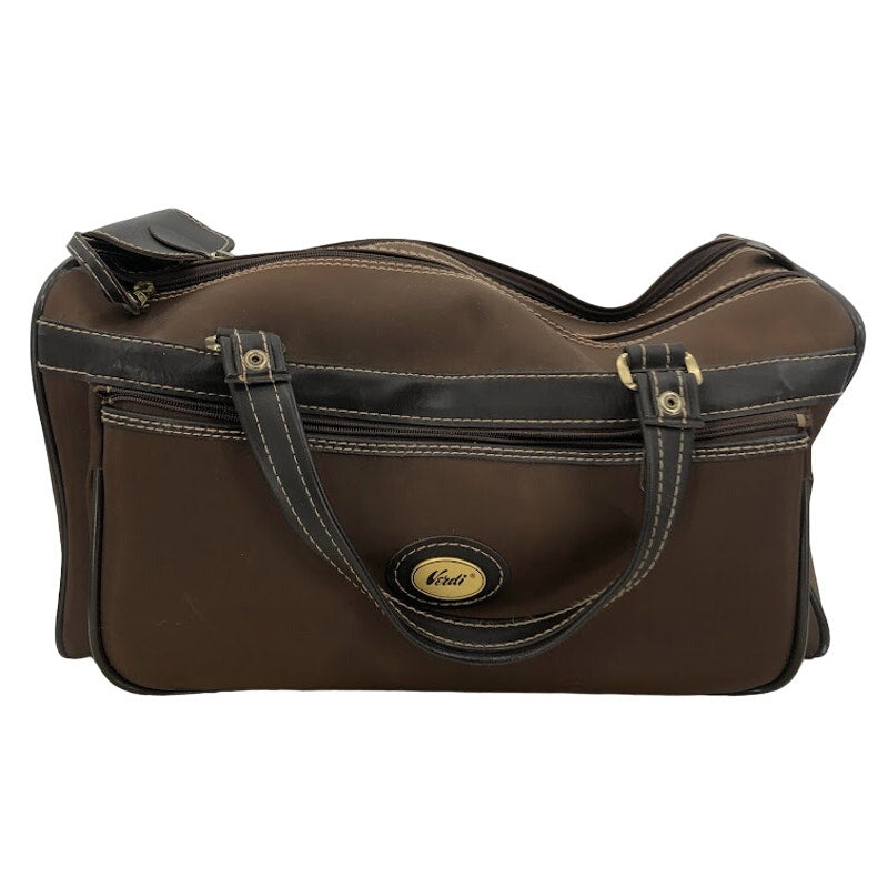 Verdi International VINTAGE Travel Tote top handle duffle Gym bag Carry on Brown