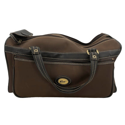 Verdi International VINTAGE Travel Tote top handle duffle Gym bag Carry on Brown