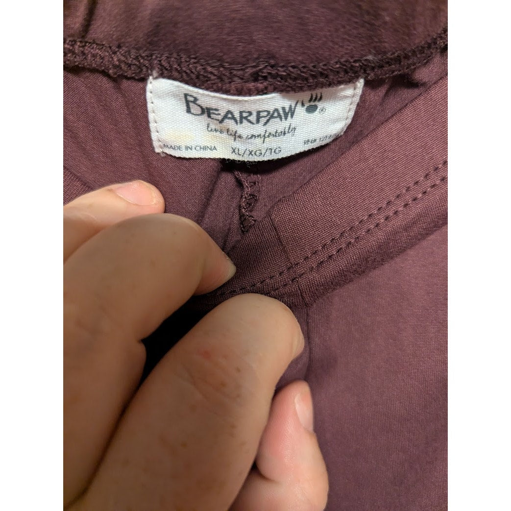 BearPaw Size XL Pants Leggings Hem detail NEW burgundy wine stretchy