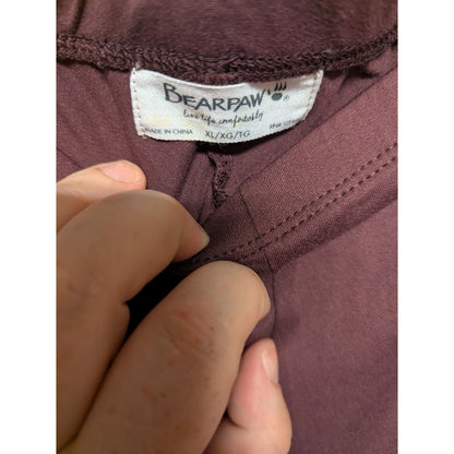 BearPaw Size XL Pants Leggings Hem detail NEW burgundy wine stretchy