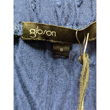 Gibson Swiss Dot  Midi Skirt Elastic Waist Small Front Button Up Peasant Casual