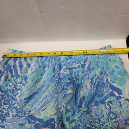 Lilly Pulitzer LUXLETIC Large ocean trail shorts Jogging Athletic blue running