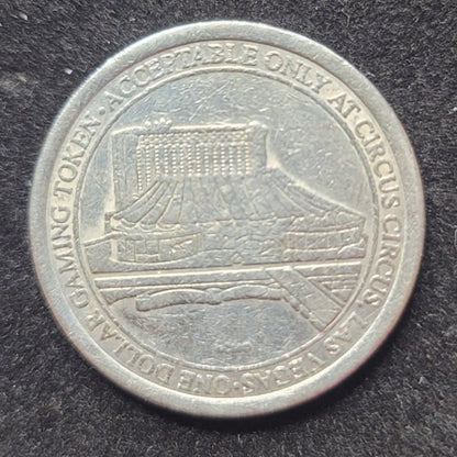 Vintage Circus Circus $1 Gaming Token Las Vegas Nevada Casino Metal Coin