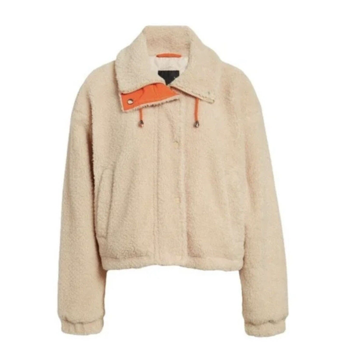 BP. Faux Fur Cropped Zip Front Bomber Jacket Sz XL/Extra Large in Beige NWT