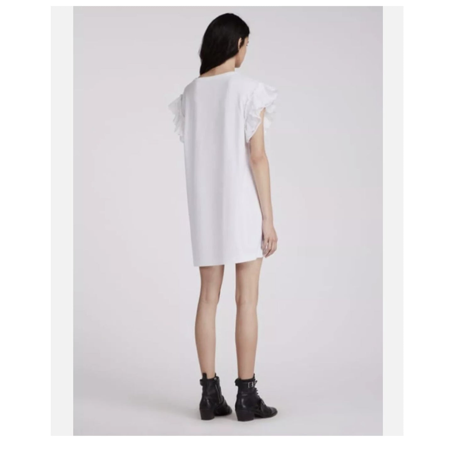 All saints Senna Adelaide eyelet tee dress size XS NEW $120 cHALK white Flutter