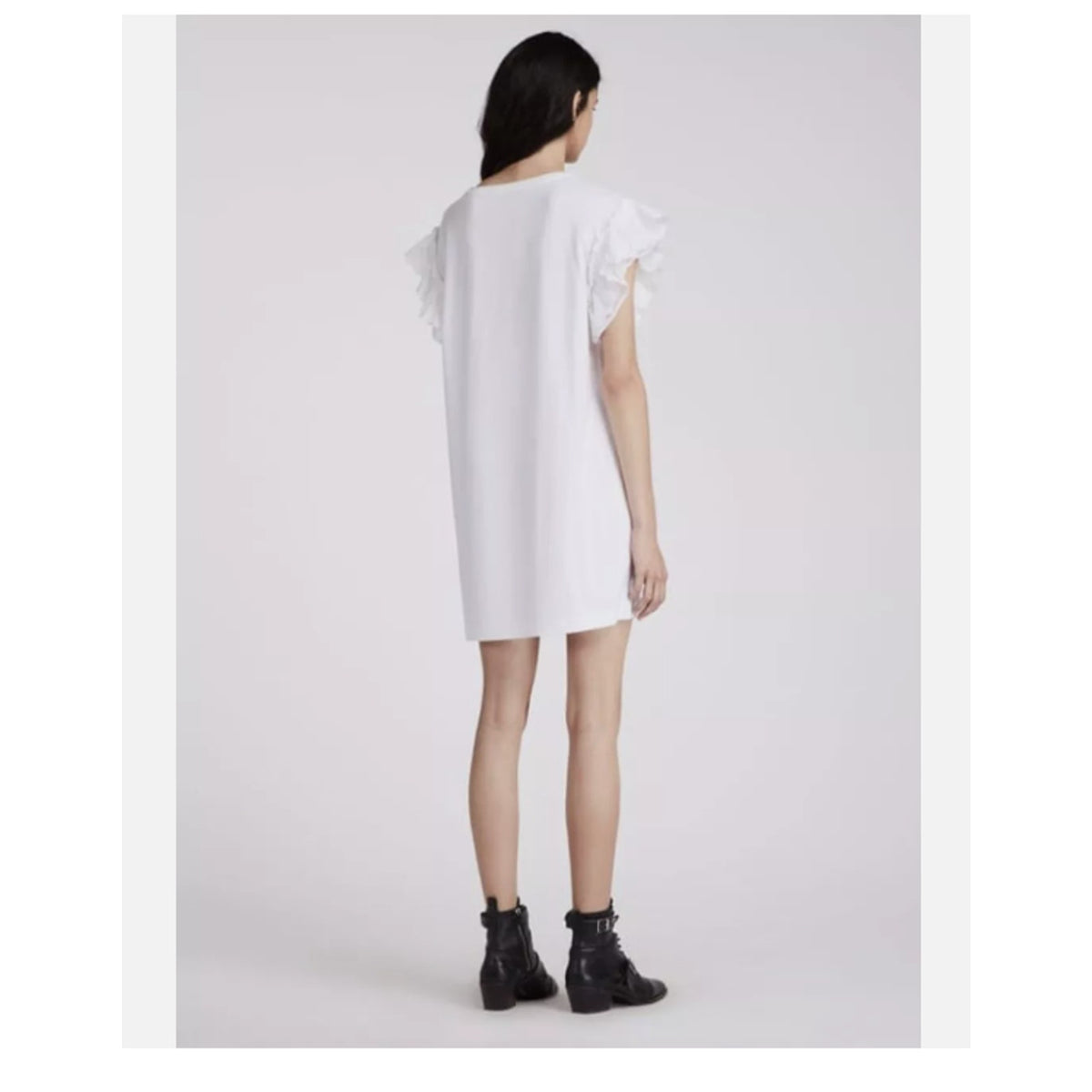 All saints Senna Adelaide eyelet tee dress size XS NEW $120 cHALK white Flutter