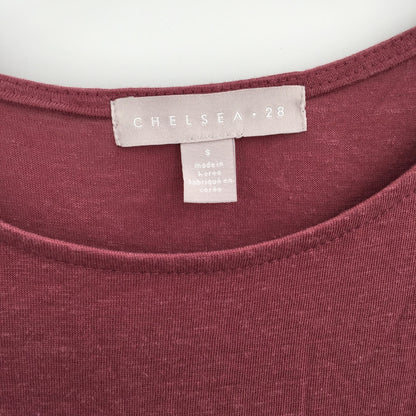 Chelsea 28 Asymmetrical Hem Tie Waist Midi Tank Dress Sleeveless Burgundy small