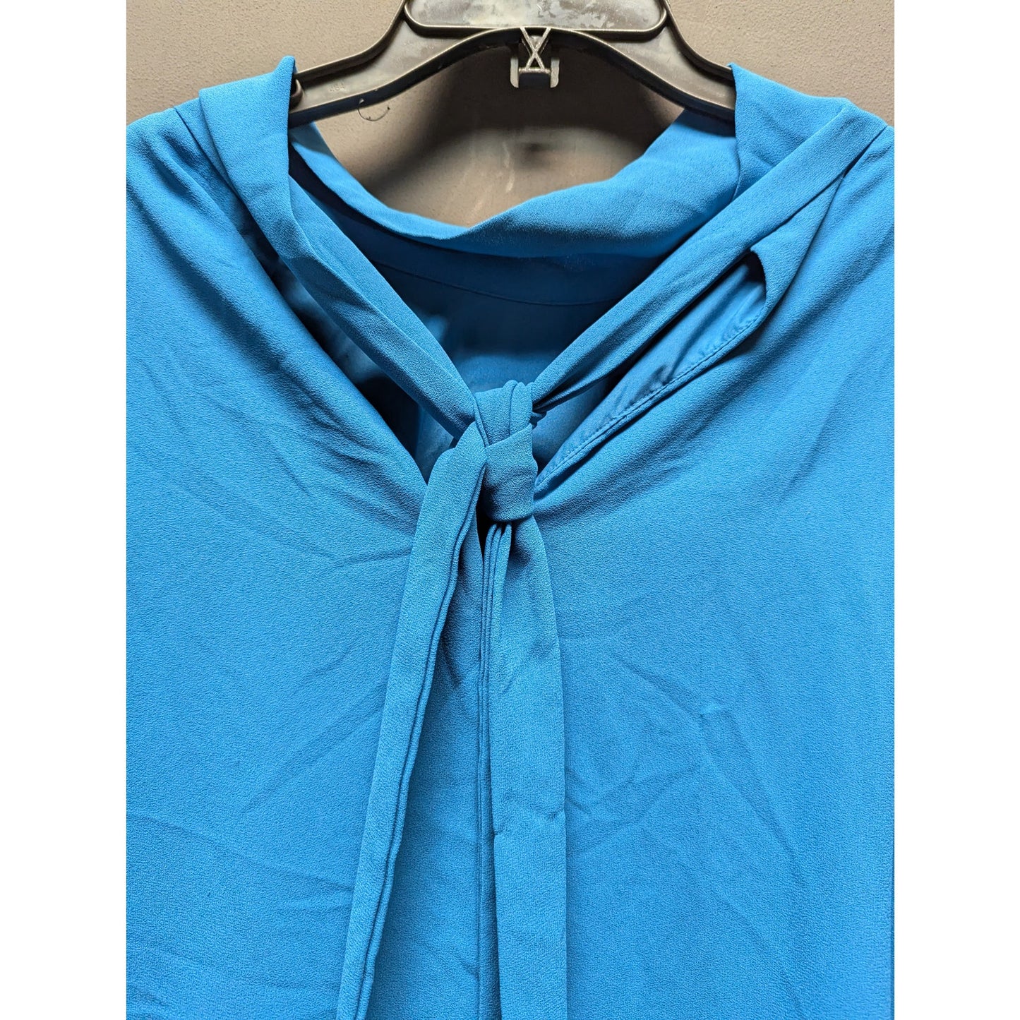 Halston Heritage Turquoise Blue Sleeveless Layered Tie-Neck Maxi Gown Dress 16