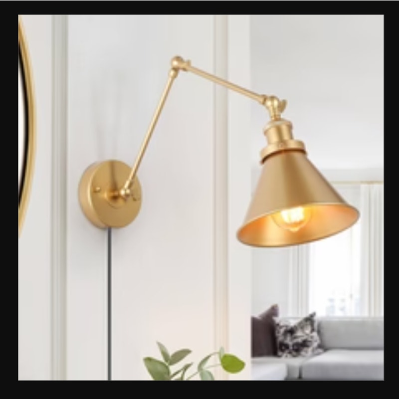 LNC Wollemia 1-Light Modern Gold Swing Arm Wall Sconces NEW light fixture