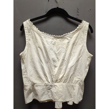 Edwardian Victorian cotton camisole corset cover liberty bodice lace trim front