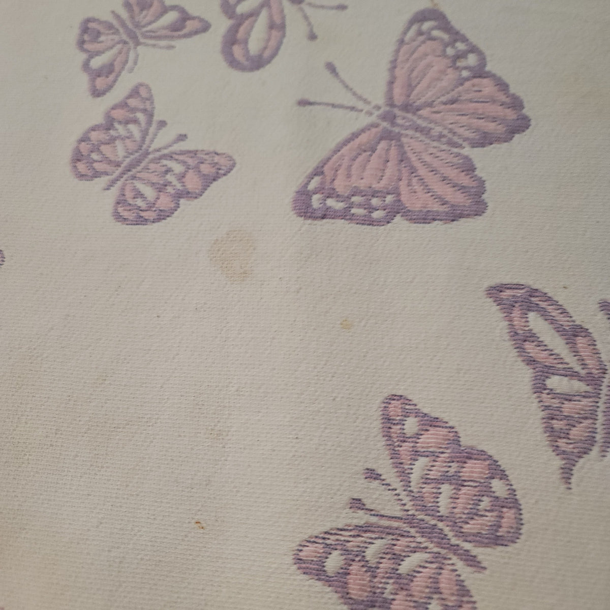 Reversible purple butterfly scalloped edge coverlet blanket bedspread Full Queen