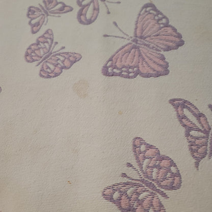 Reversible purple butterfly scalloped edge coverlet blanket bedspread Full Queen