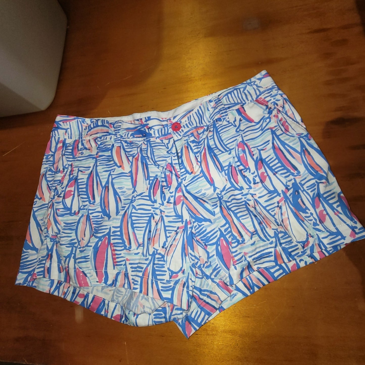 Lilly Pulitzer Callahan Shorts Size 16 Red Right Return Sailboat Print