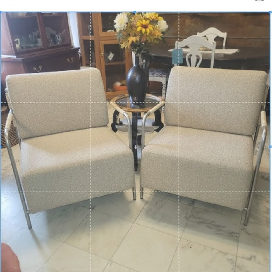 Secondhand Sandies: Pair of Italian Calligaris Panama Armchairs Designed by Graziella Fauciglietti